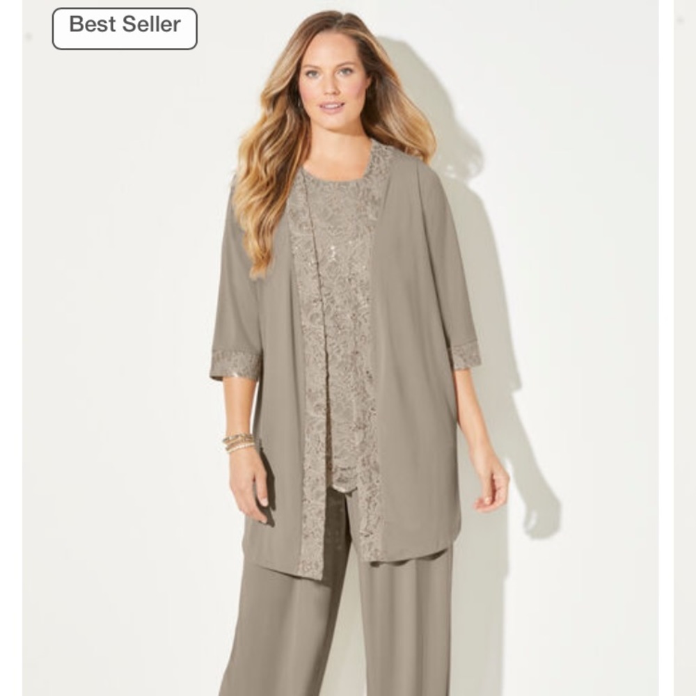 3 Piece Lace Gala Pant Suit from Catherine’s. size 22W